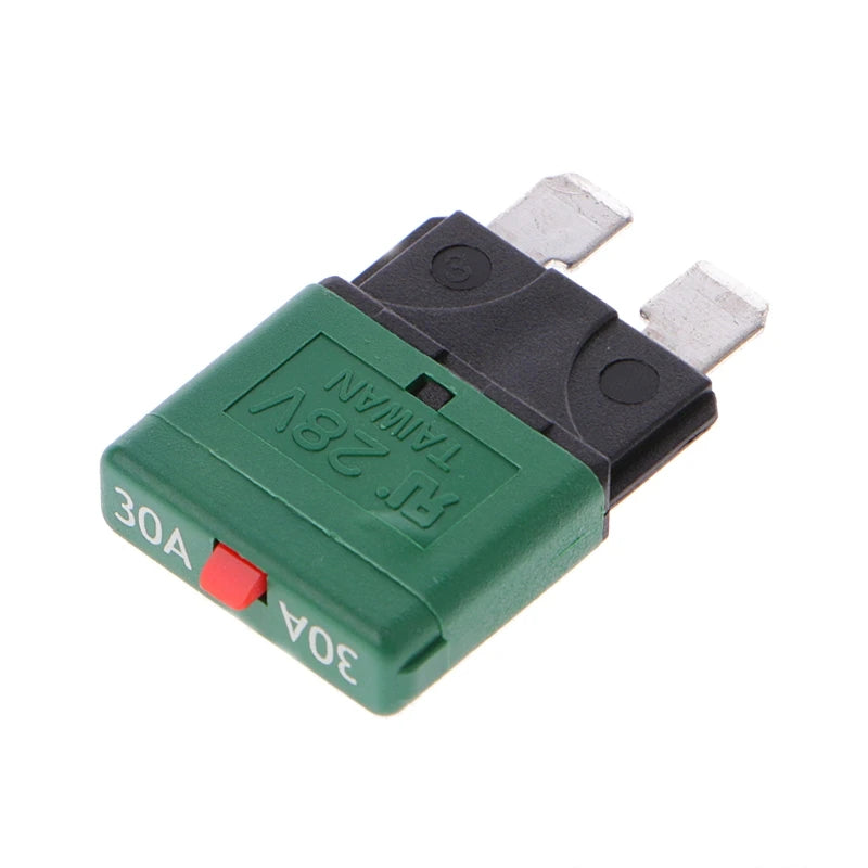 Fusible standard réarmable manuel type lame 30A 12V vert
