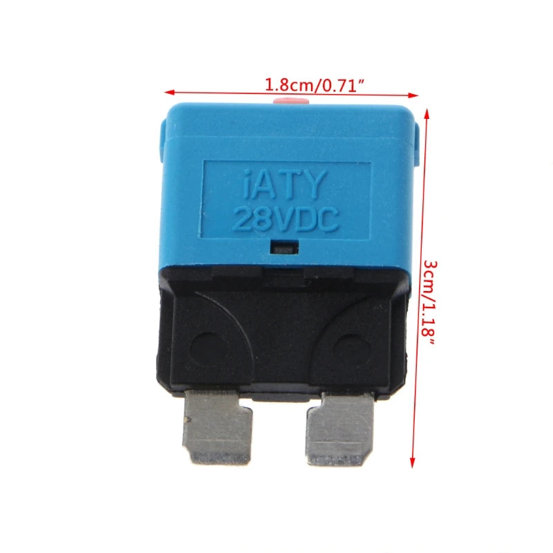Dimensions du fusible standard réarmable manuel type lame 12V