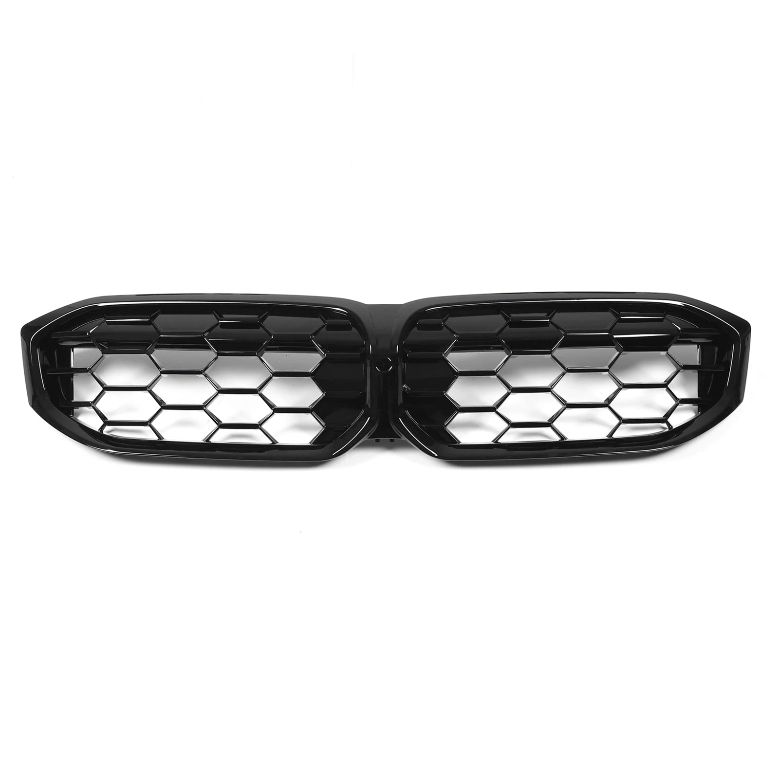 Calandre BMW G20 G21 G28 LCI en double grille nid d’abeille noire sur fond blanc
