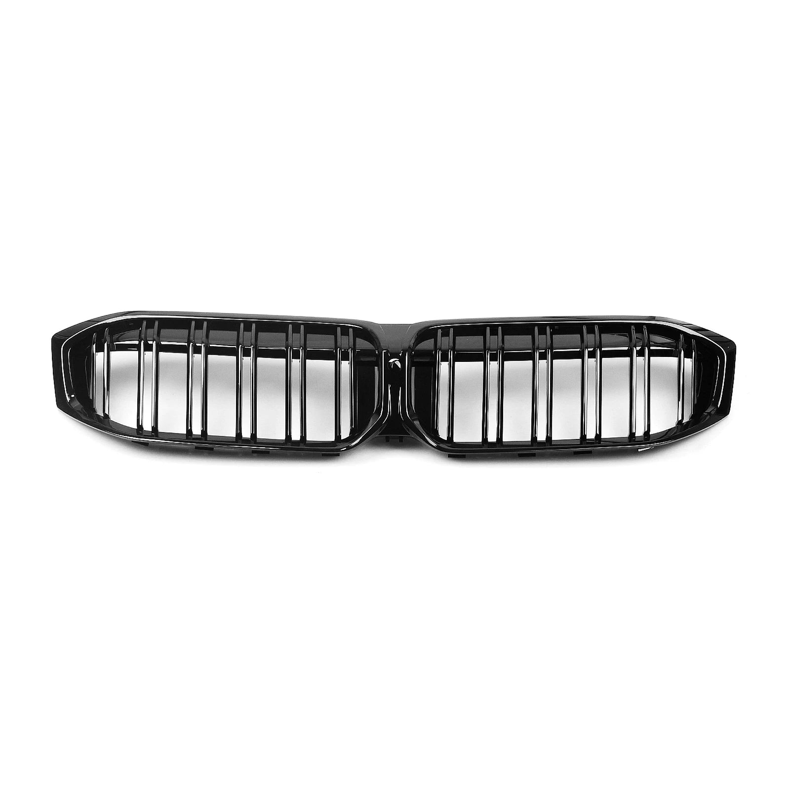 Calandre BMW G20 G21 G28 LCI en double grille noire avec barres verticales sur fond blanc