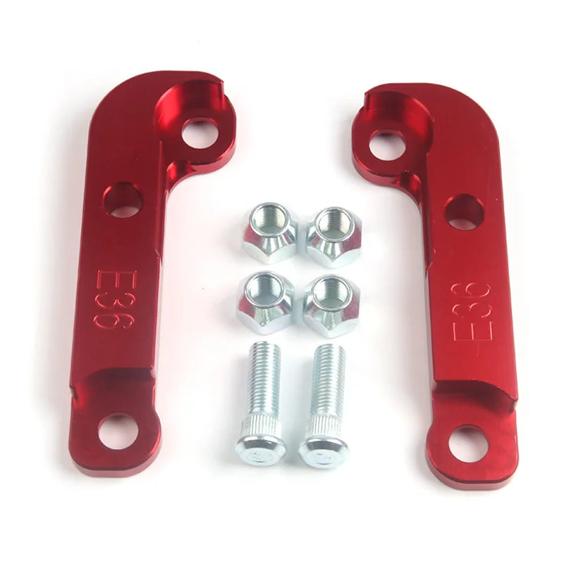 Kit drift d’augmentation d’angle BMW E36 M3 en finition rouge avec visserie