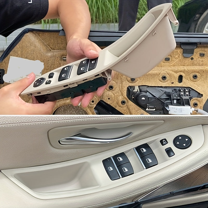 Installation du kit de poignées intérieures beige BMW F10 F11 F18 avec aperçu du rendu monté