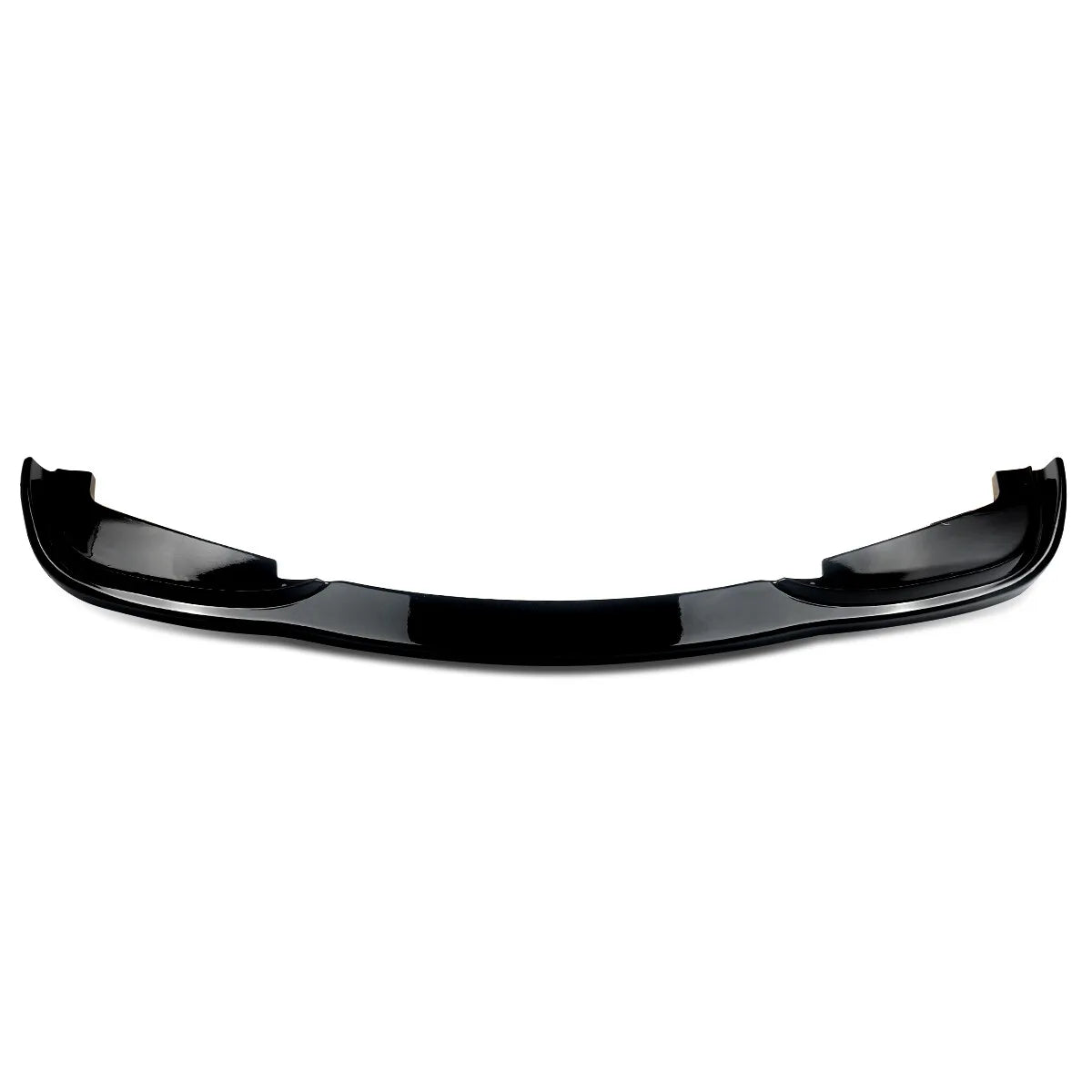 Lame de pare chocs avant BMW E46 4 portes look M3 en noir brillant vue de face sur fond blanc