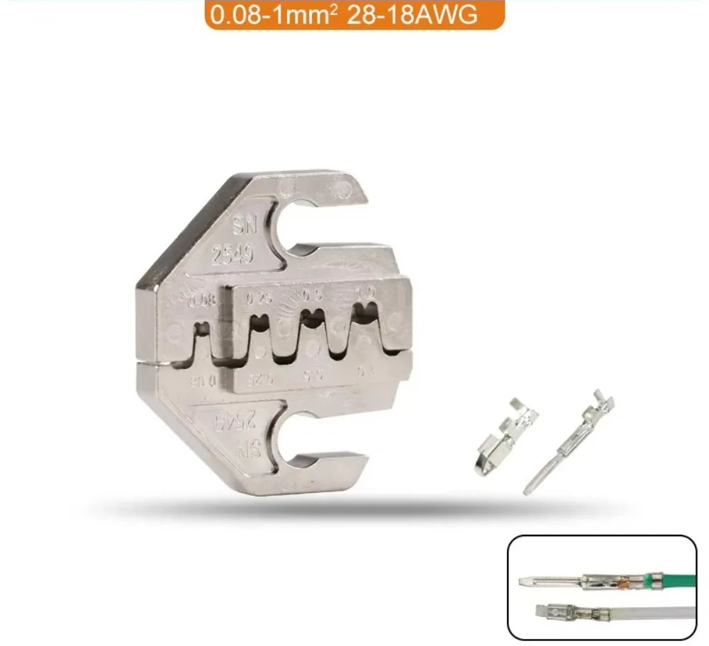 Mâchoire interchangeable pour pince à sertir pour petites cosses de 0,08 à 1 mm²