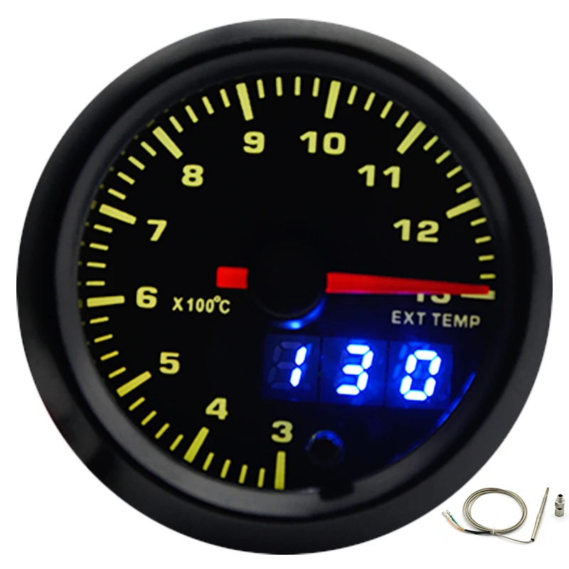 Manomètre 52 mm double affichage jaune