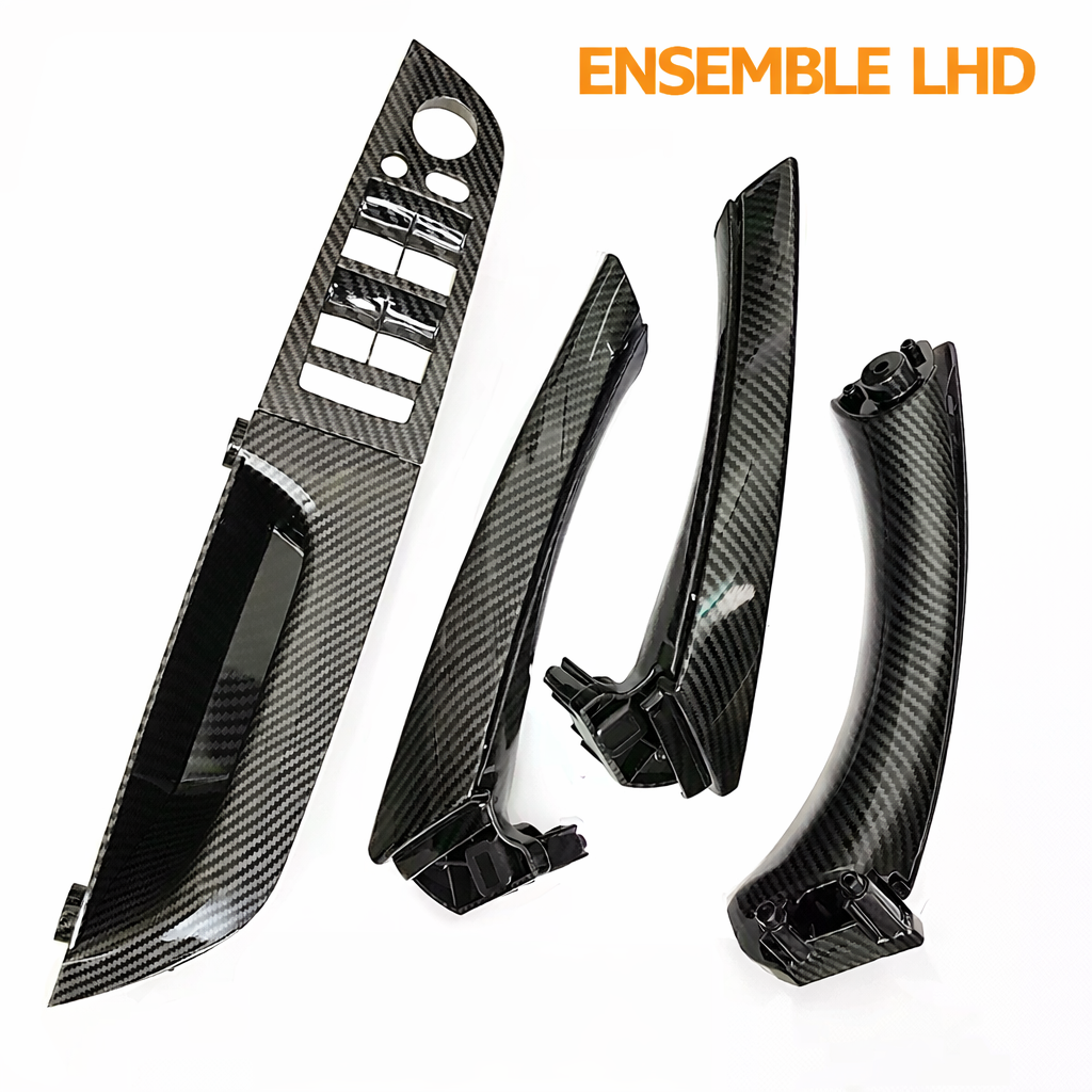 Ensemble LHD de poignées intérieures BMW E90 E91 aspect carbone