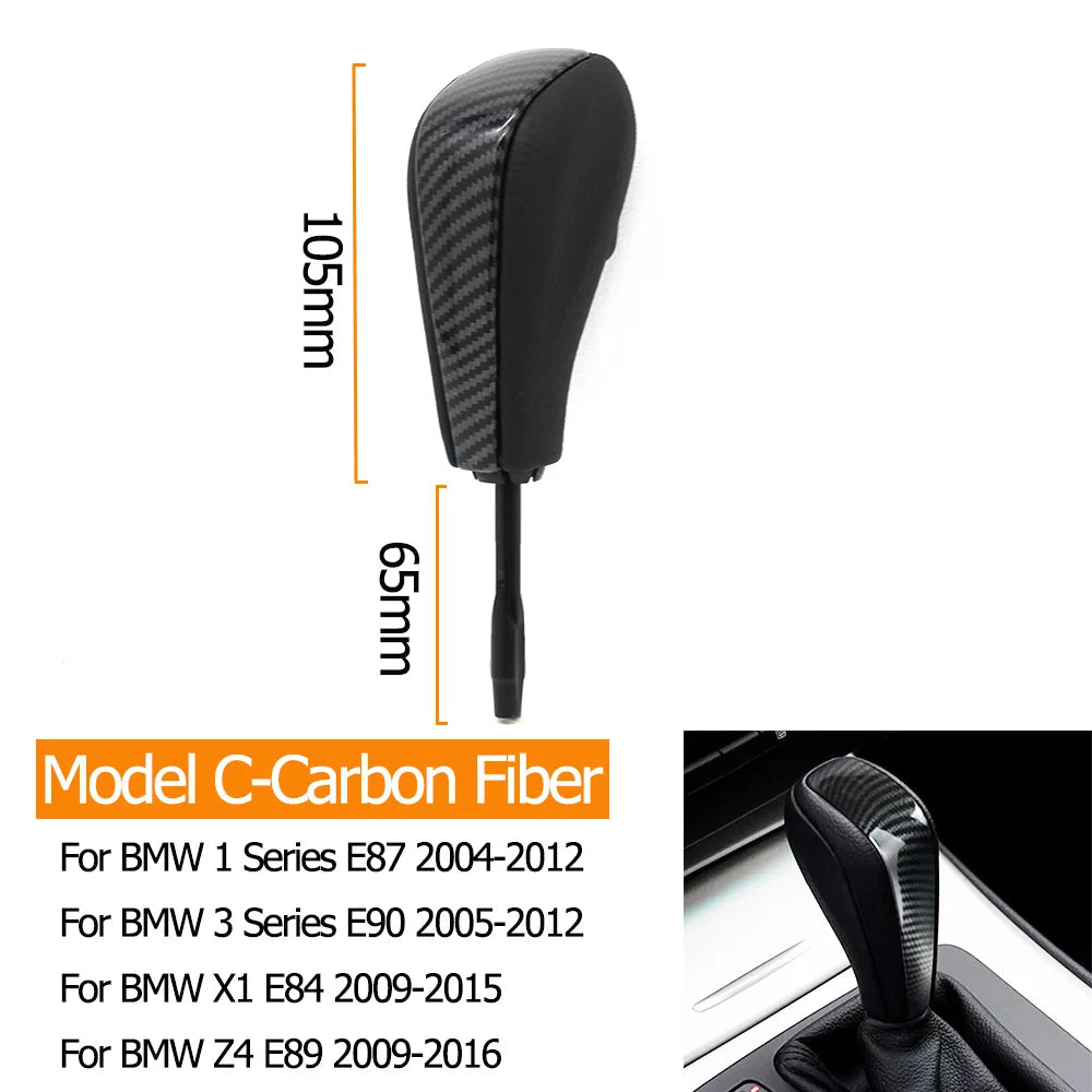 Pommeau de levier de vitesse BMW modèle C en aspect carbone avec aperçu monté Pommeau de levier de vitesse BMW modèle C en aspect carbone avec aperçu monté