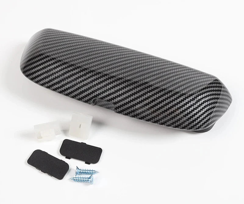 Porte-lunettes BMW en aspect carbone présenté seul avec accessoires de montage