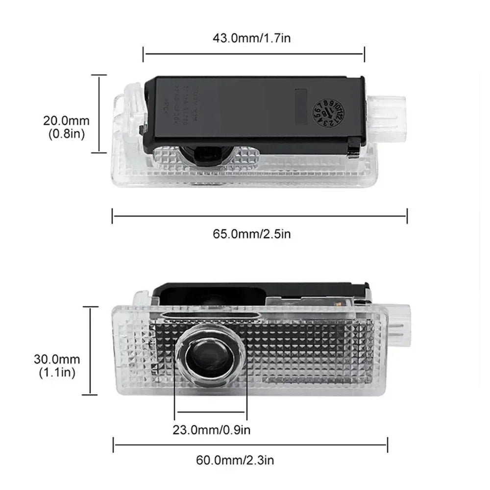 Schéma des dimensions du module de projecteur LED logo BMW pour portière