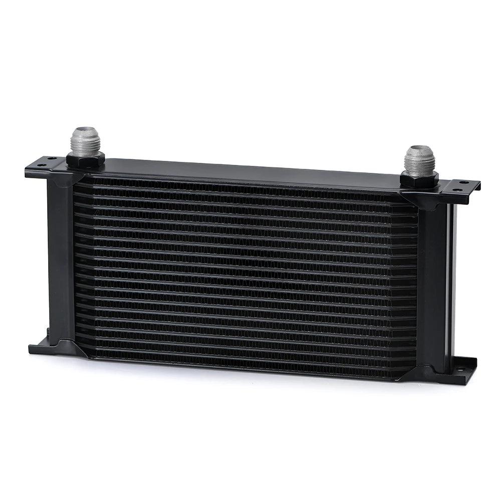 Radiateur d’huile AN10 universel en aluminium noir vue en angle côté droit