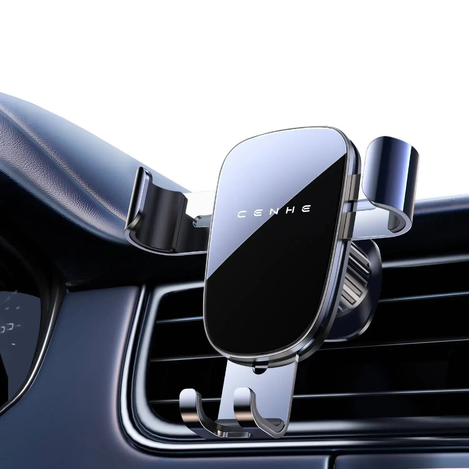 Support smartphone voiture monté sur grille d’aération dans l’habitacle