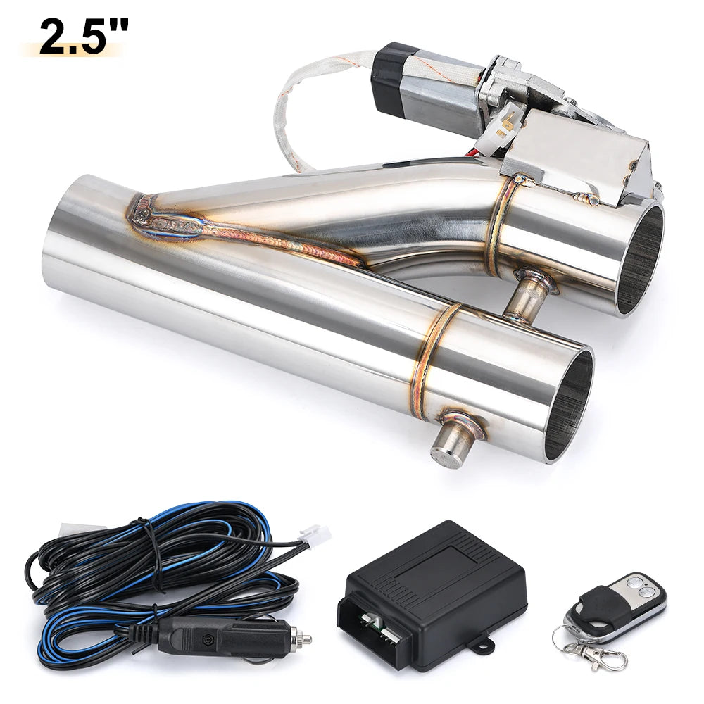 Kit de vanne d’échappement électrique double sortie en 2,5 pouces avec accessoires