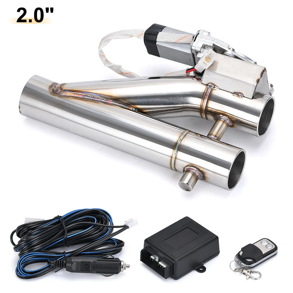 Kit de vanne d’échappement électrique double sortie en 2 pouces avec accessoires
