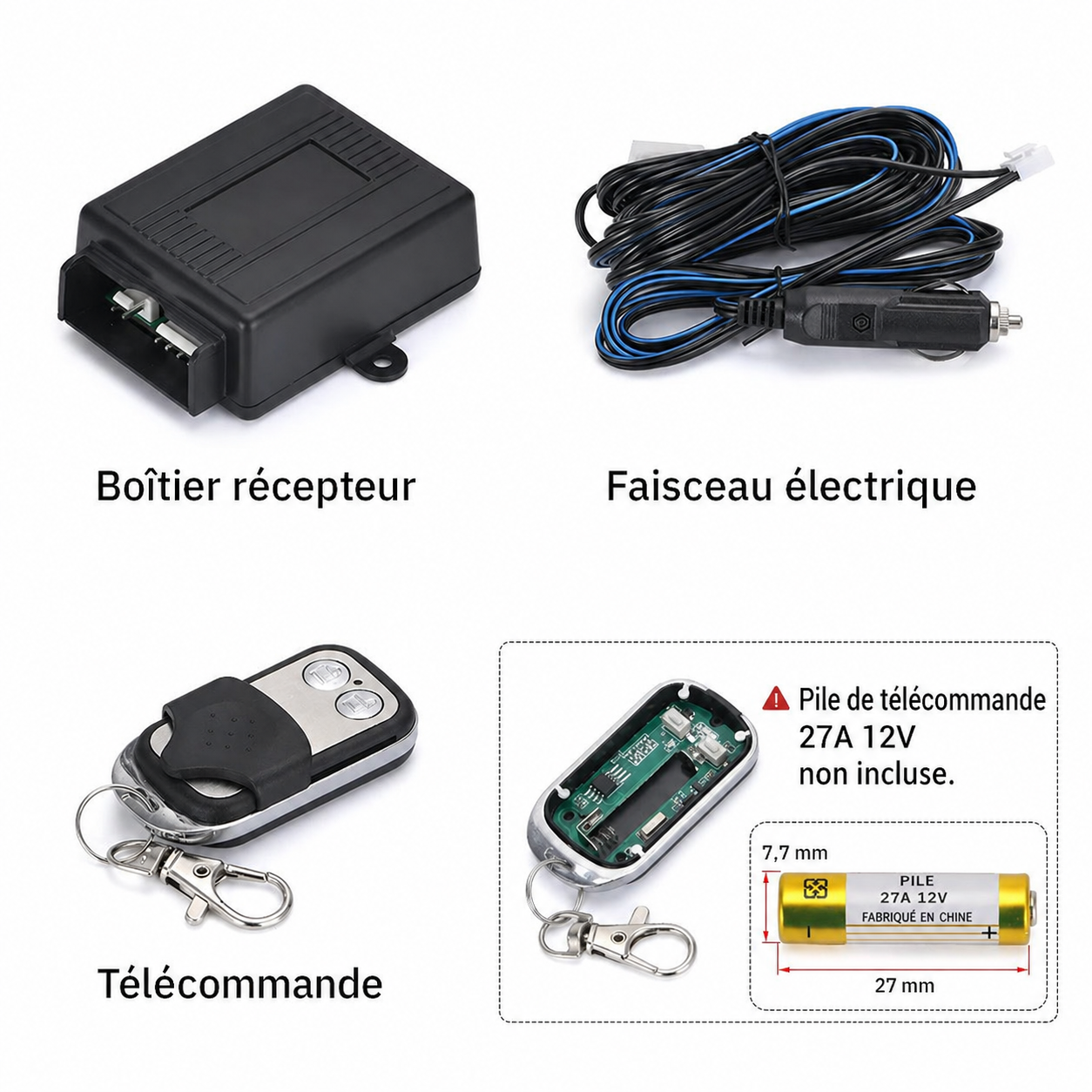 Télécommande, boîtier récepteur et faisceau de la vanne d’échappement électrique