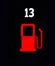 Voyant LED métal noir avec symbole carburant rouge
