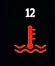 Voyant LED métal noir avec symbole température d’eau rouge
