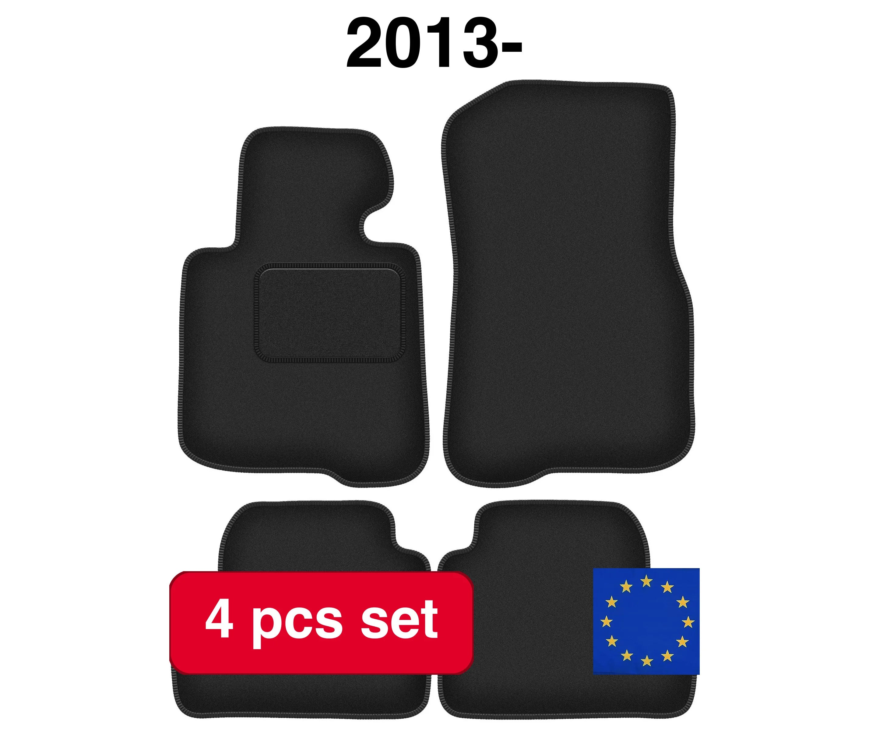 Tapis de sol BMW Série 4 F32 2013- en lot de 4 pièces sur fond blanc