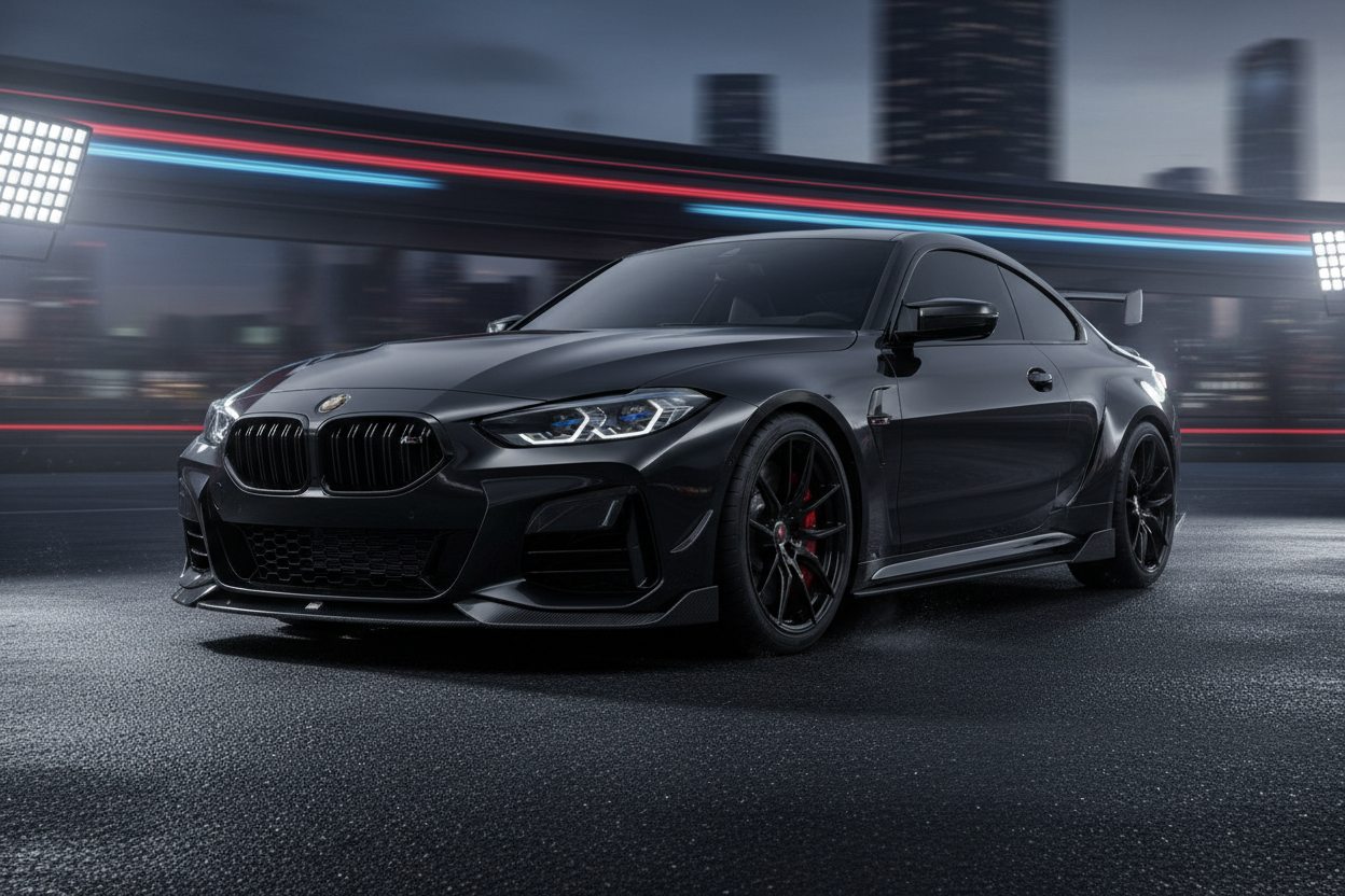 Collection BMW G2X avec coupe noire au style moderne sur route de nuit