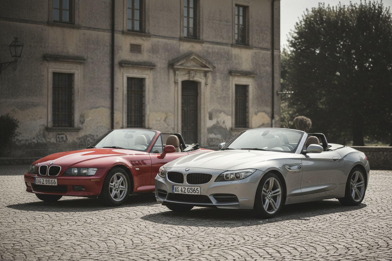 Collection BMW Z Série avec deux roadsters BMW au style élégant en extérieur