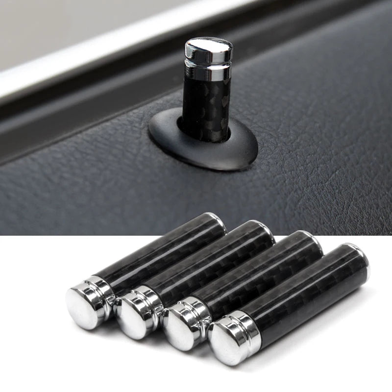 Bouton de verrouillage de porte aspect carbone monté sur garniture intérieure avec lot de pièces
