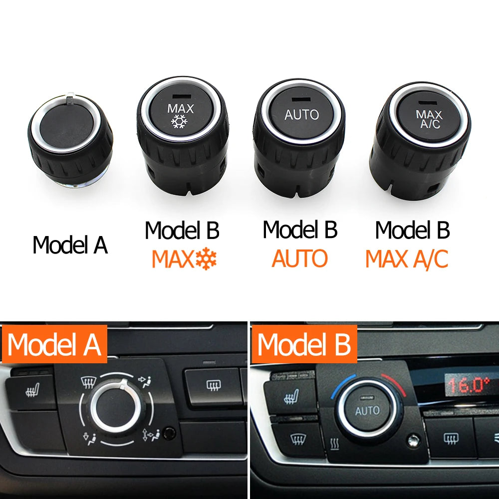 Molettes de climatisation BMW modèles A et B avec aperçu des versions compatibles