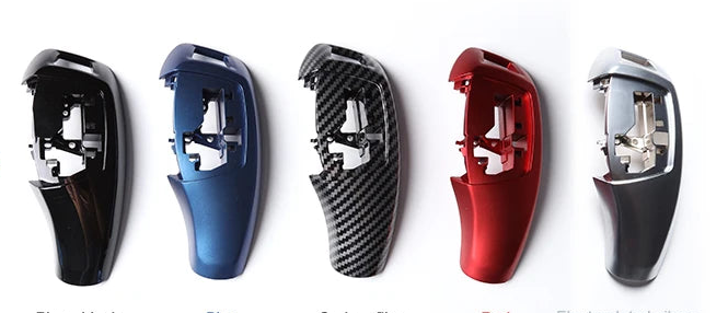 Caches de levier de vitesse BMW disponibles en plusieurs coloris sur fond blanc
