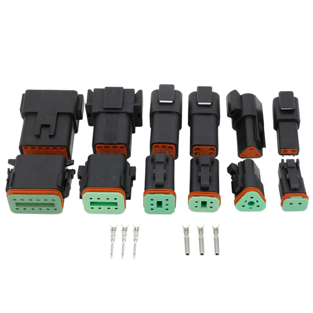 Kit complet de connecteurs Deutsch DT étanches 2 à 8 broches avec pins pour faisceau automobile