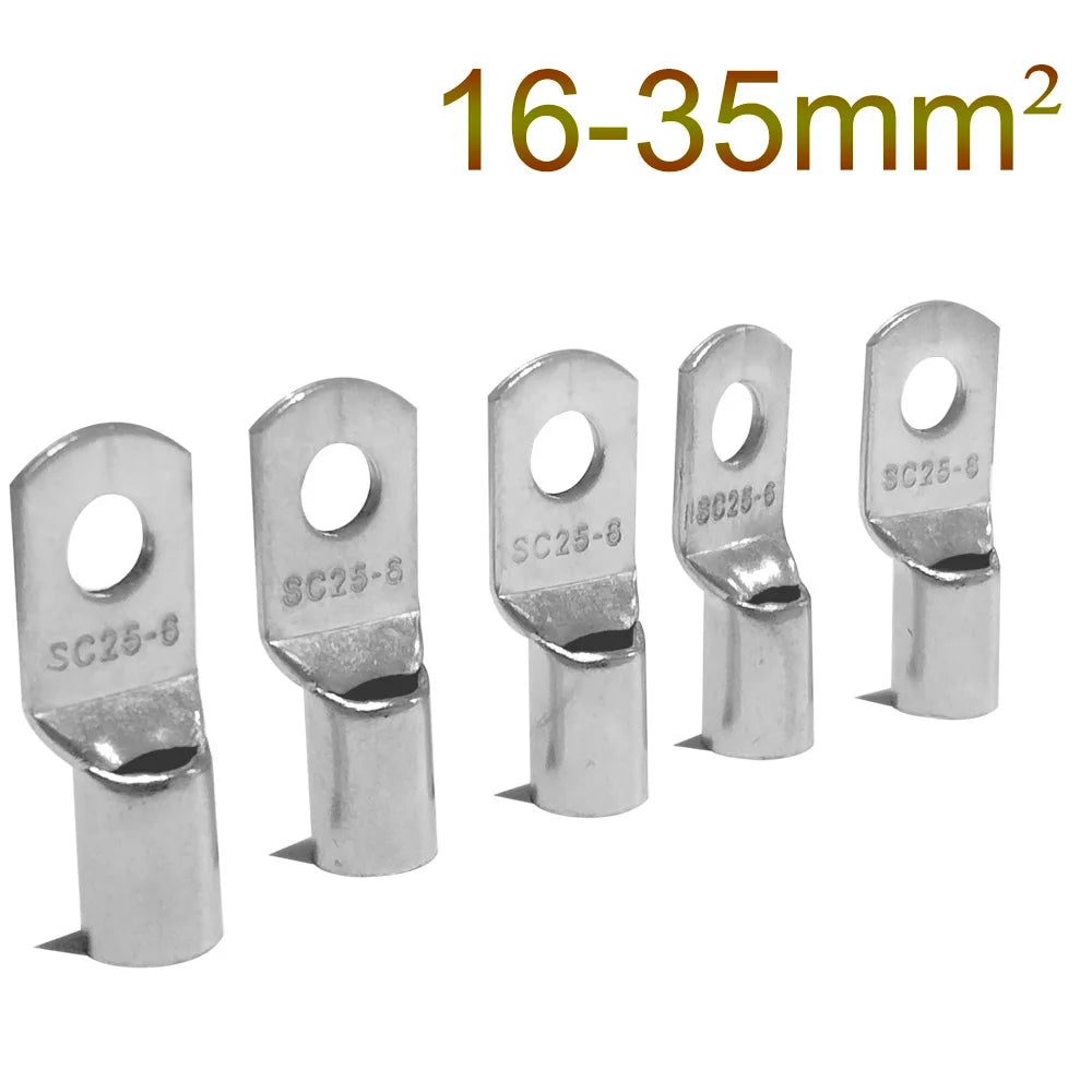 Cosses à œillet en cuivre étamé pour câble 16 mm², 25 mm² ou 35 mm² avec plusieurs perçages