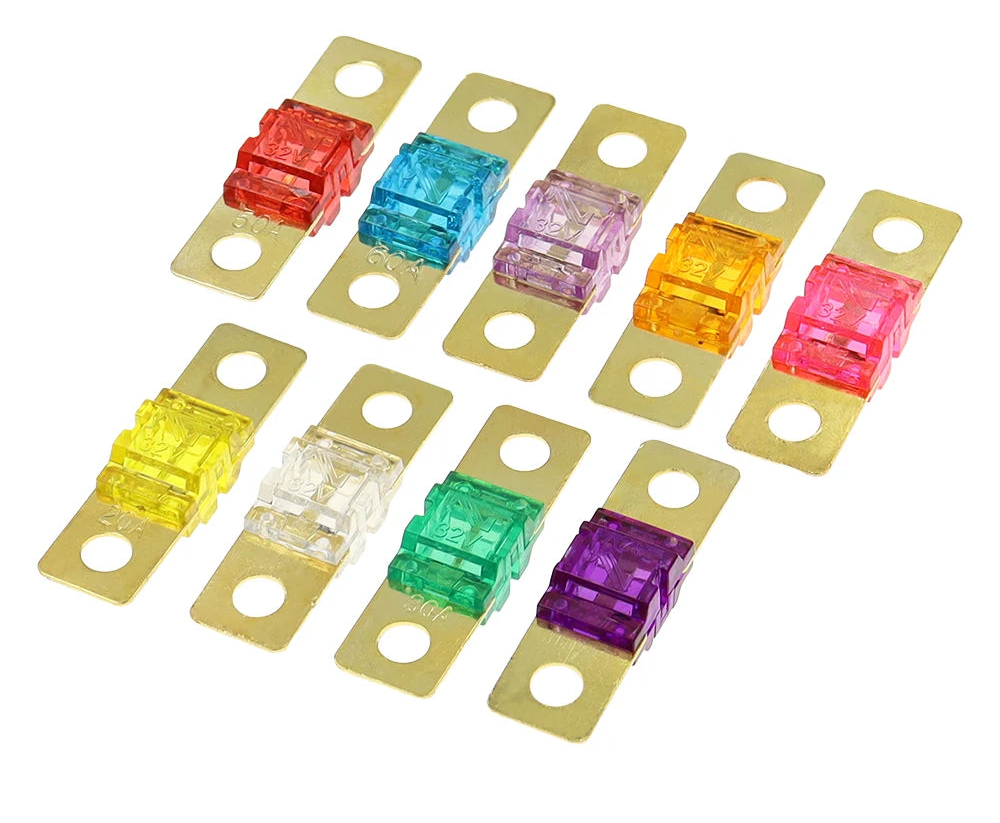 Fusibles ANL plaqués or universels 20A à 175A pour alimentation auto et audio