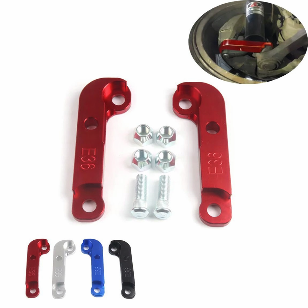 Kit drift d’augmentation d’angle BMW E36 M3 +25 à 30 % en rouge avec visserie et coloris disponibles