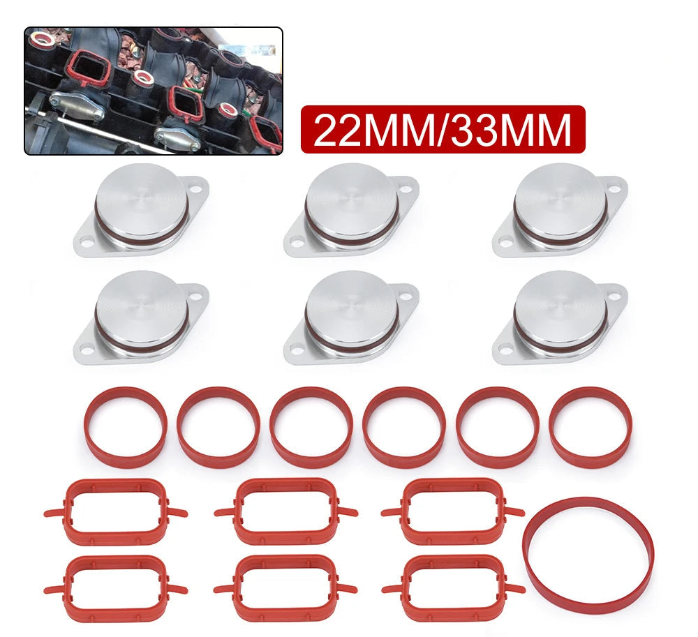 Kit suppression clapets d’admission BMW M47 M57 22 mm ou 33 mm avec joints de collecteur