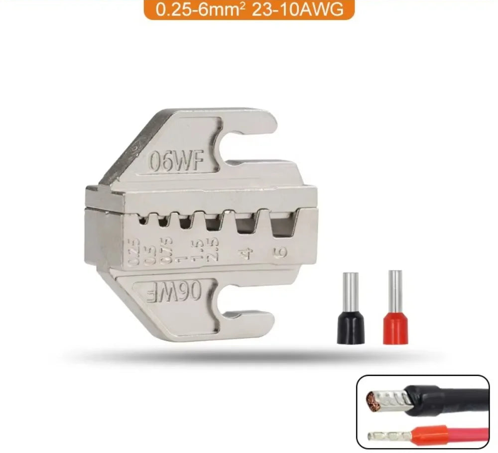 Mâchoire interchangeable pour pince à sertir pour cosses de 0,25 à 6 mm²
