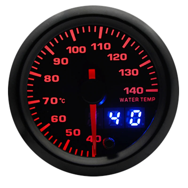 Manomètre 52 mm double affichage rouge