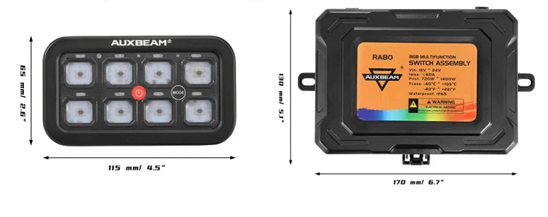 Module de commande et boîtier du panneau 8 circuits RGB 12V 24V pour accessoires auto