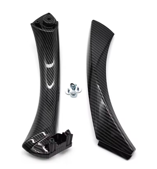 Lot de 2 poignées intérieures BMW E90 E91 aspect carbone avec vis de fixation