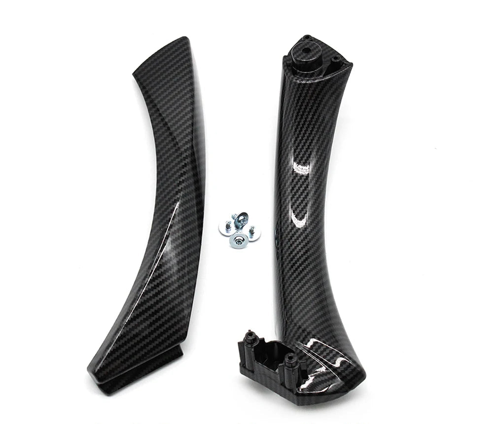 Lot de 2 poignées intérieures BMW E90 E91 aspect carbone avec vis de fixation