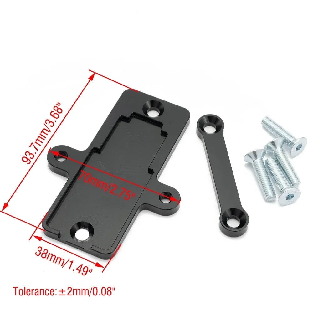 Schéma avec dimensions du support de capteur flex fuel E85 en aluminium CNC